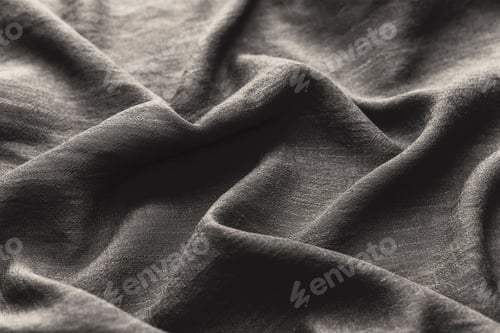 Preview: Black fabric with wrinkles close up eco friendly textile concept