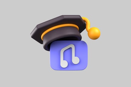 Preview: Graduation cap and music icon