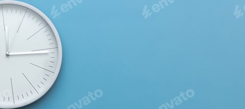 Preview: Clock, time management concept, time planning. Web banner, free space.