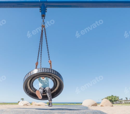 Preview: Boy on tyre swing