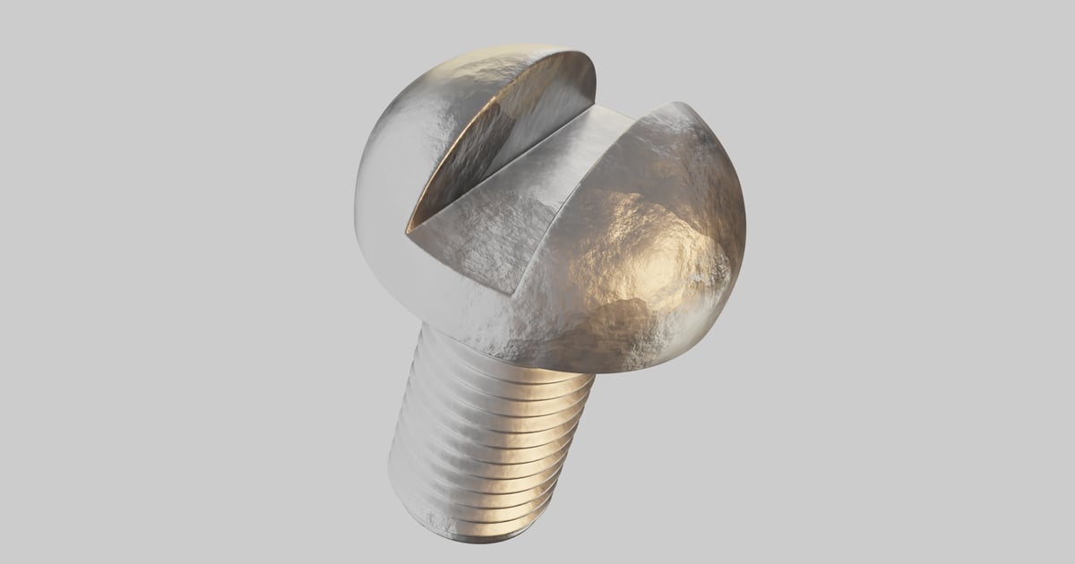 Metallic object with ridged and grooved cylindrical body 3D, Incl ...