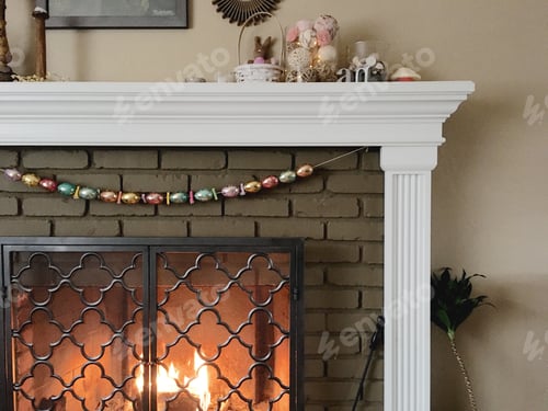 Preview: Easter decor fireplace mantle interior design