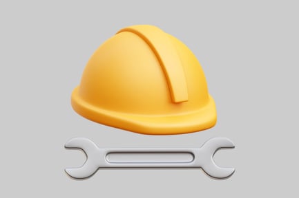 Preview: Hard Hat And Wrench For Construction And Repair Work