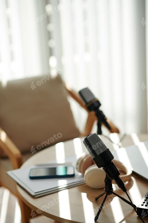 Preview: Professional Microphones on Table