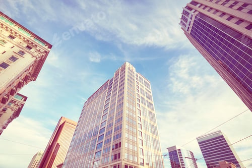 Preview: Color toned picture of skyscrapers in Salt Lake City.