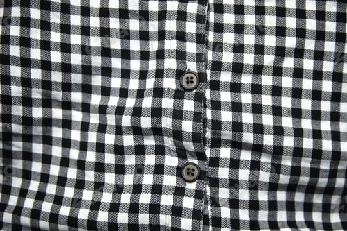 Preview: Black and White Checkered Fabric with Buttons