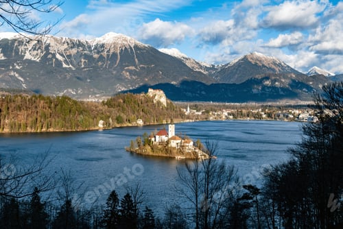 Preview: Aerial shot of the Lake Bled in Slovenia