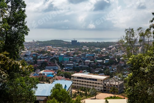 Preview: Aerial view on modern Sihanoukville city, Cambodia