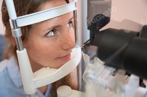 Preview: Beautiful female is getting eyesight correction in the ophthalmology center