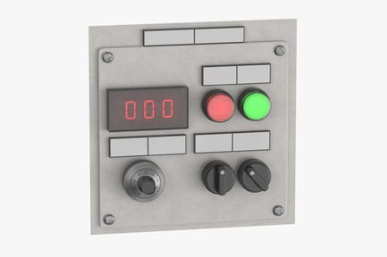 Preview: Industrial Control Panel With Digital Display & Rotary Switches