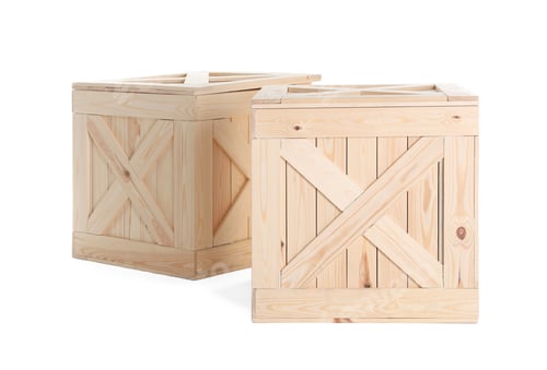 Preview: Pair of wooden crates isolated on white
