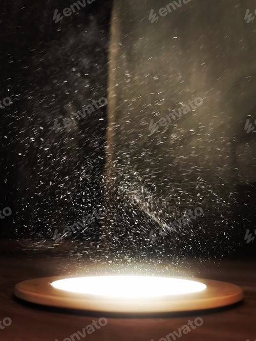 Preview: Vertical shot of moving dust particles in a light ray