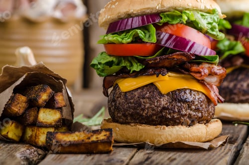 Preview: Beef burger rustic style