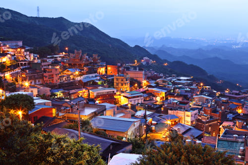 Preview: chiu fen village at night, in Taiwan