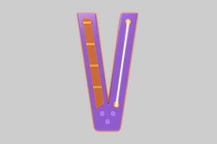 Gaming purple letter v prop