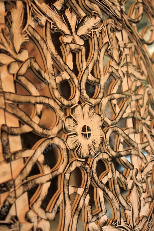 Preview: wooden panel carving. Decorative decoration for home