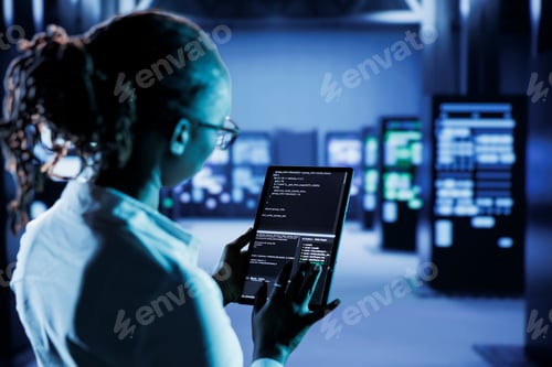 Preview: Data center programmer codes on tablet