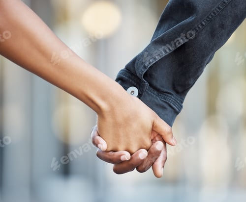 Preview: Closeup, hands and couple with marriage, support and love for partnership, bonding and collaboratio