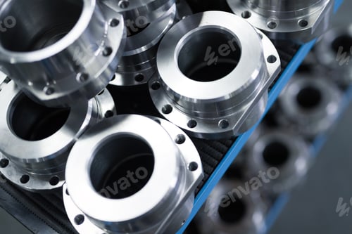 Preview: Industrial background from metal parts produced in metal industry