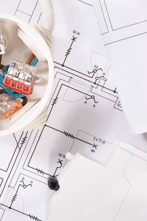 Preview: Construction drawing of electric installation, electric fuse