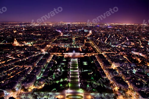 Preview: Paris panorama, France at night.