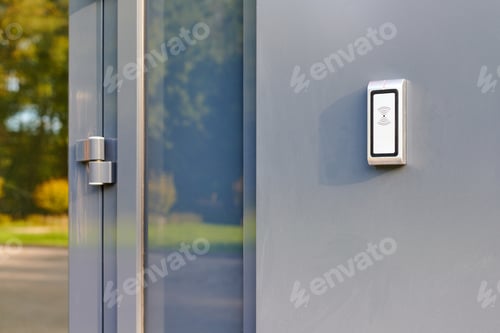 Preview: RFID reader by office door, employees only access by RFID key card, lock and key control system