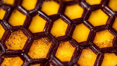 Preview: Honeycomb textured golden honey