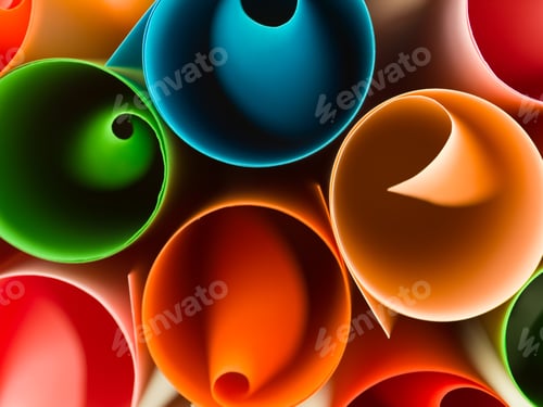 Preview: colorful curled paper background
