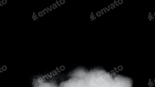 Preview: White smoke or fog isolated on black background.