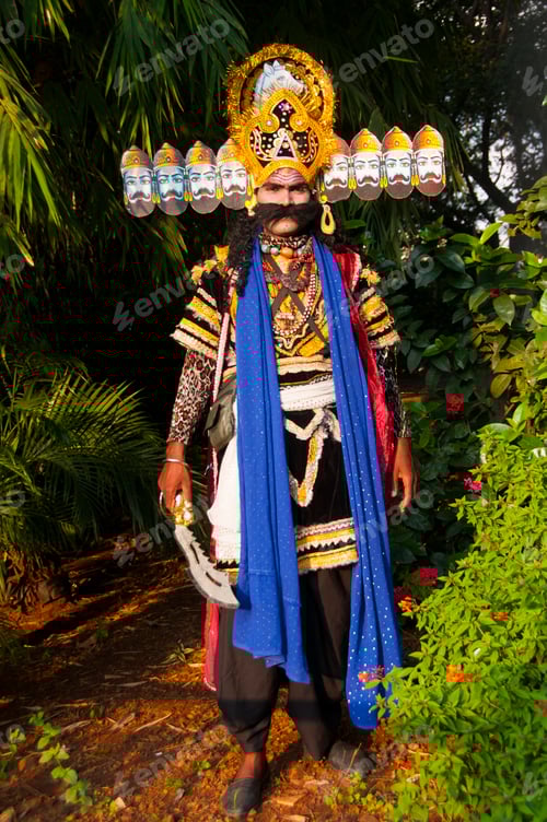 Preview: Portrait of a Impressionist dressed as Raavan, India