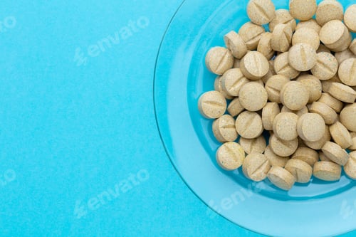 Preview: Homeopathic pill supplement. Alternative Medicine. Vitamin capsules.