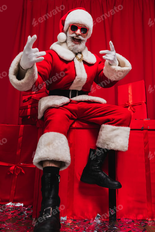 Preview: Santa Claus portrait, Christmas and newyear festive days concepts
