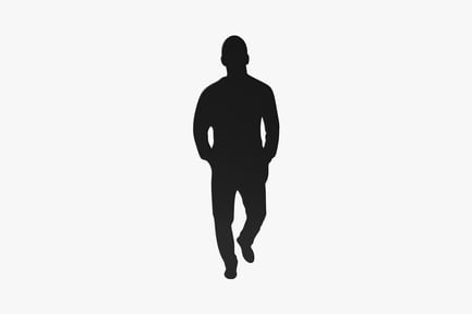 Preview: Silhouette of walking man (side view)