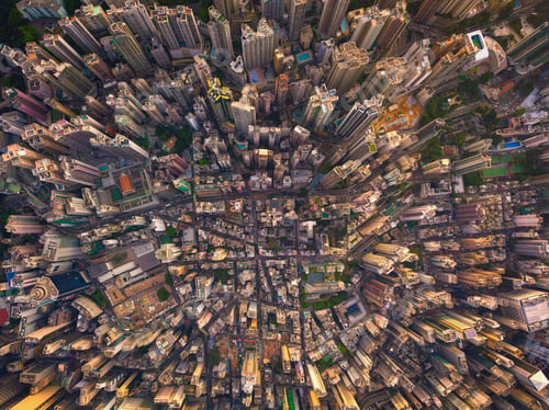 Preview: Hong Kong Downtown, China. Financial district in city in Asia. Skyscraper buildings