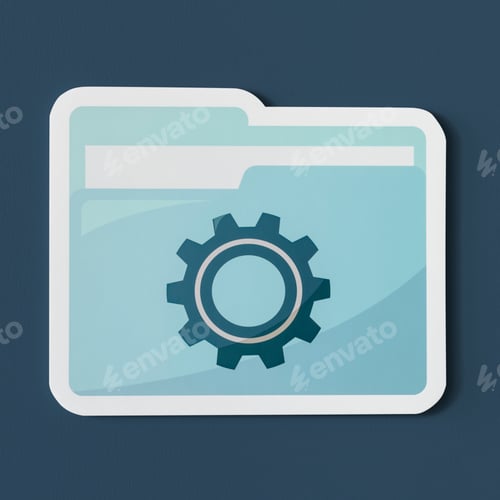 Preview: Paper cut out settings folder icon