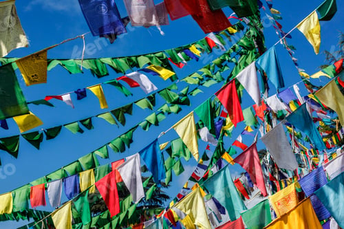 Preview: Buddhist prayer flags lunga in McLeod Ganj, Himachal Pradesh, India