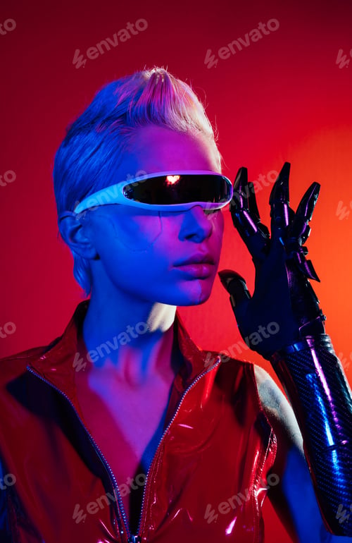 Preview: Representation of a bionic super human with advanced technology parts