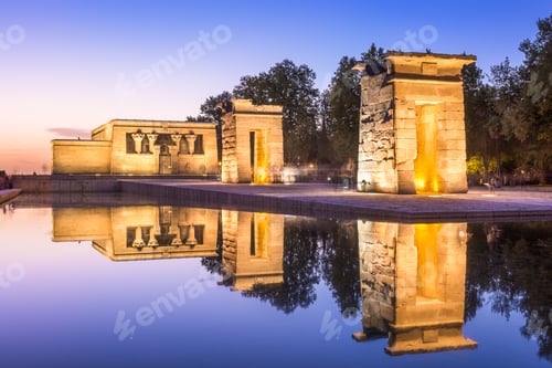 Temple Debod In Madrid, Spain.