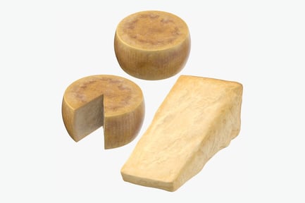 Vista previa: Colleción de queso parmesano: rueda, cuña y corta