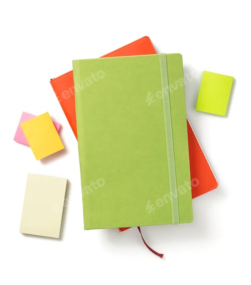 Preview: colorful notebook at white background