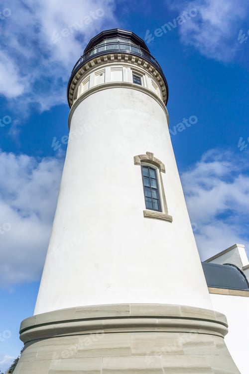 Preview: A View From Below A Lighthouse At Cape Disappointment State Park In Washington State.