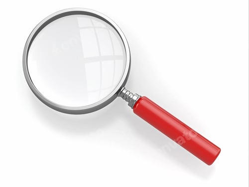 Preview: Magnifying glass. Loupe on white background
