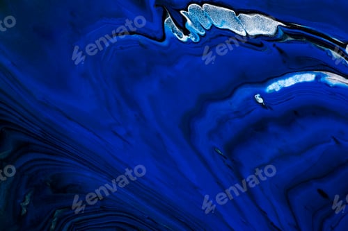 Preview: Blue liquid marble background abstract flowing texture experimental art