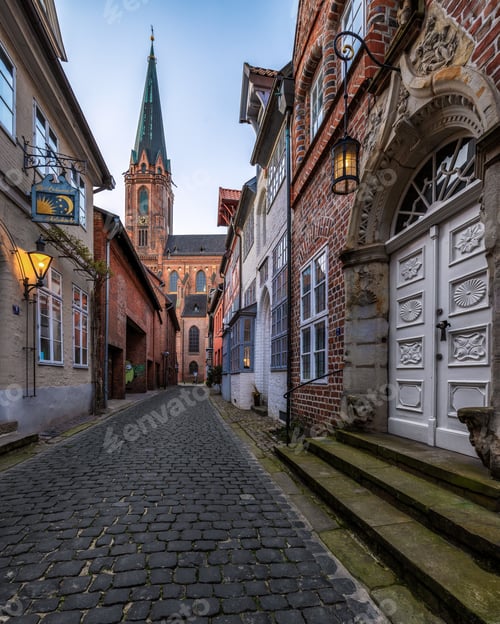 Preview: Scenic cityscape of Luneburg's historic old town in Lower Saxony, Germany