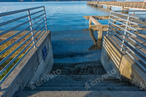 Preview: Cement Steps Lead Into The Sea At Dash Point, Washington.