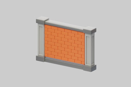 Preview: Brick wall with stone frame