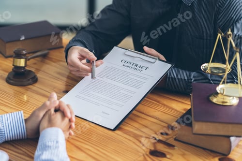 Preview: Consultation and conference of Male lawyers and professional businesswoman working and discussion