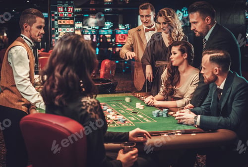 Preview: Upper class friends gambling in a casino