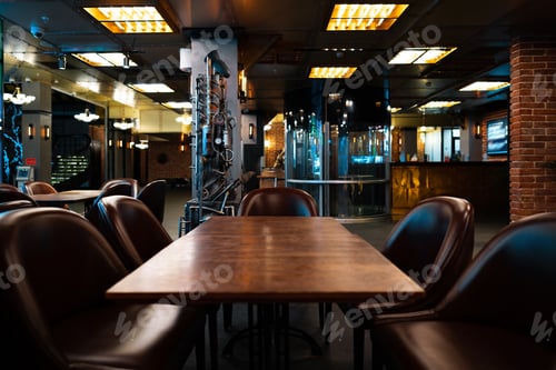 Preview: Interior of a dark pub loft interior