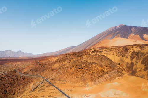 Preview: Mars the red planet's desert landscape. Teide National Park. Beautiful view of the Teide volcano